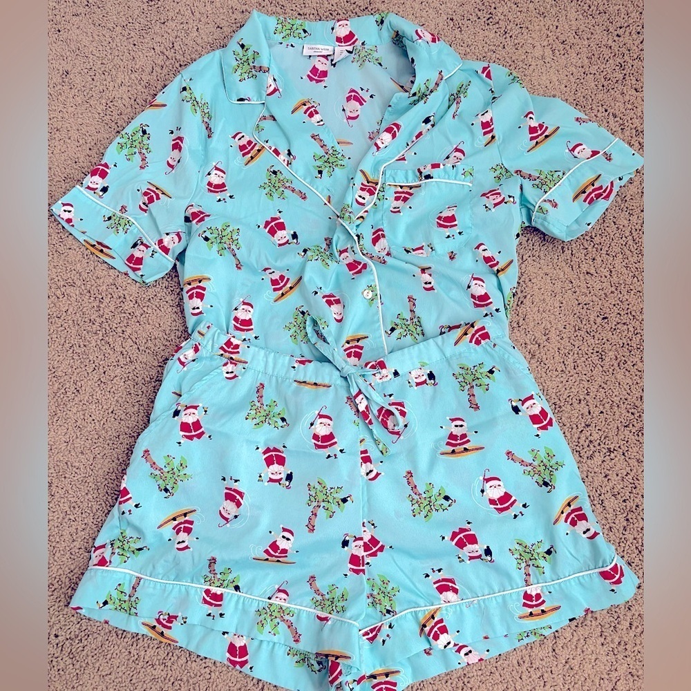 Tabitha Webb Tropical Santa Pajama Set - Like new - Size Large